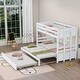 preview thumbnail 5 of 16, Twin over Pull-out Bunk Bed with Twin Trundle, Convertible Design, Full-length Guardrail