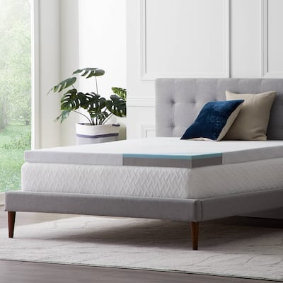 Dr. Oz Straight to Sleep 3 in. Full Memory Foam Dual-Sided Mattress Topper with Cover - White