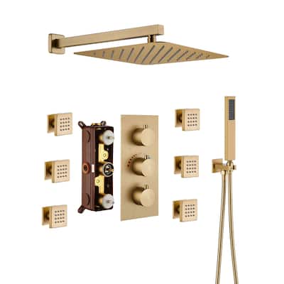 3 Functions Wall Mount Thermostatic Shower Faucet