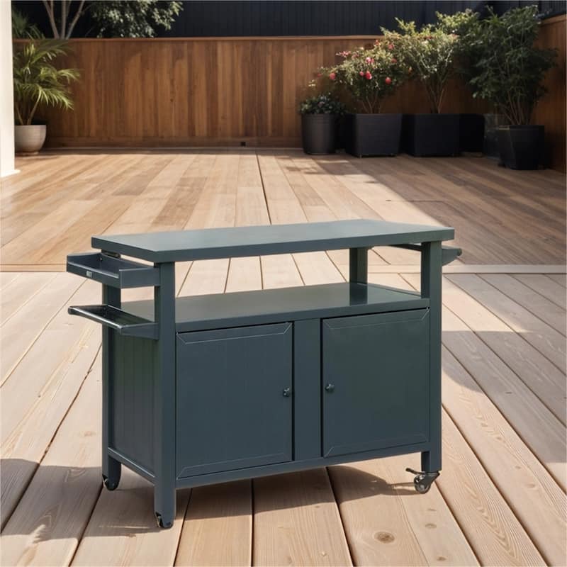 Aluminum Outdoor Storage Cabinet with Universal Wheels