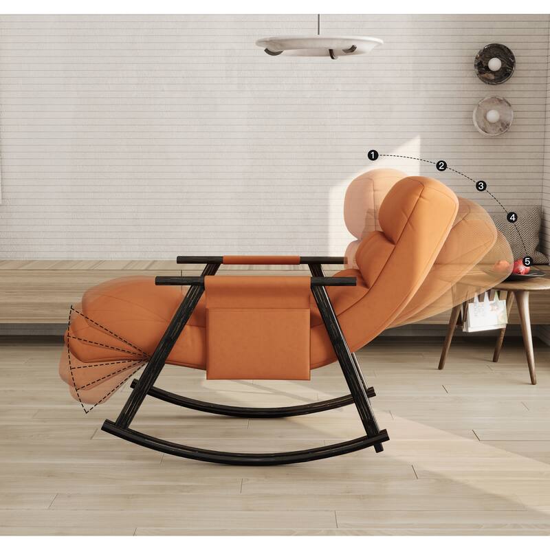 42.2" Velvet High Back Rocking Chair