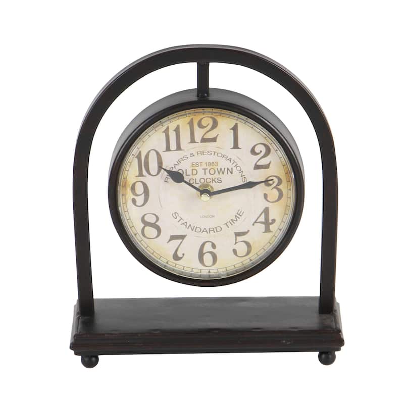 Black Metal Pendulum Stand Clock (Set of 4)
