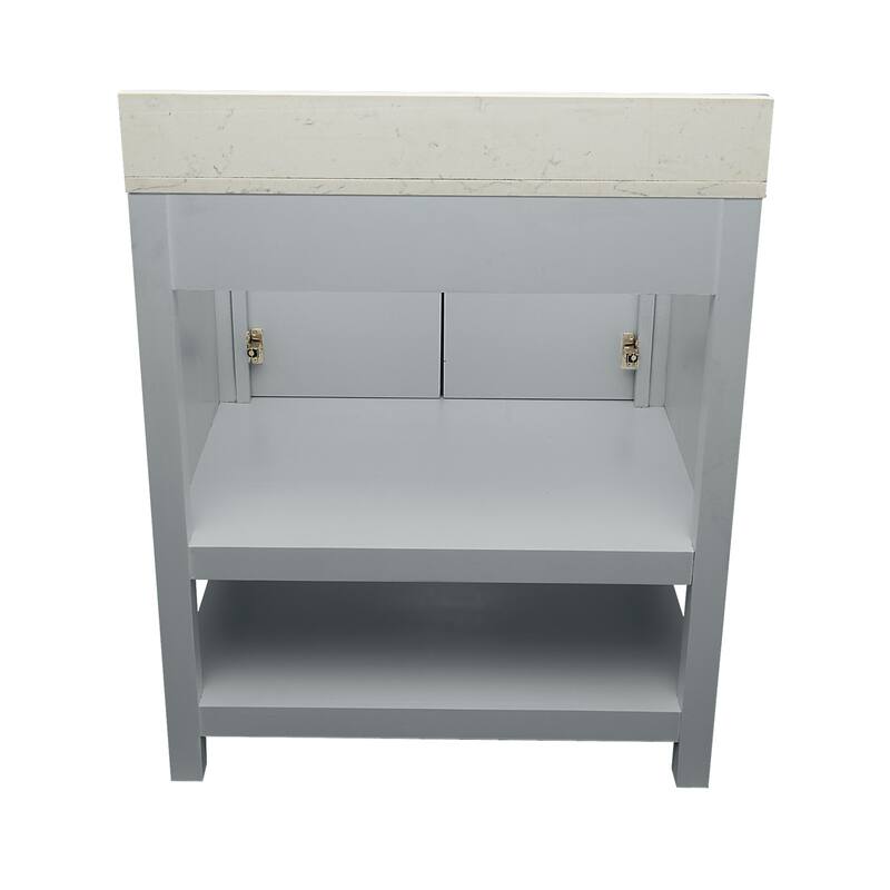 Taos 31" Bathroom Vanity with Cultured Marble Vanity Top Sink in White with White Basin