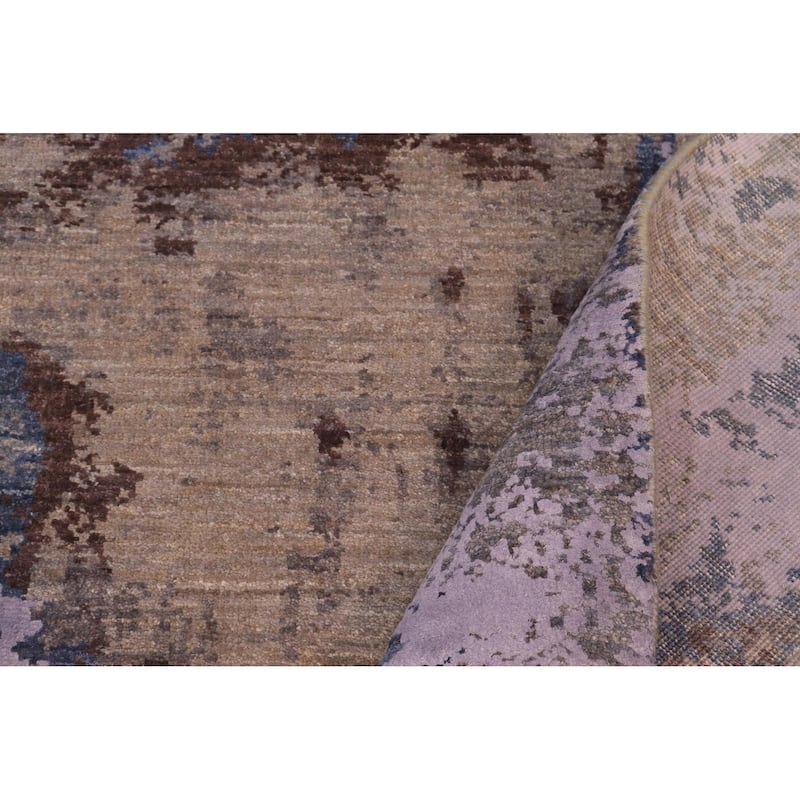 Eclectic Anderson Blue/Brown Wool&Silk Rug - 8'1'' x 10'1'' - 8 ft. 1 in. X 10 ft. 1 in.