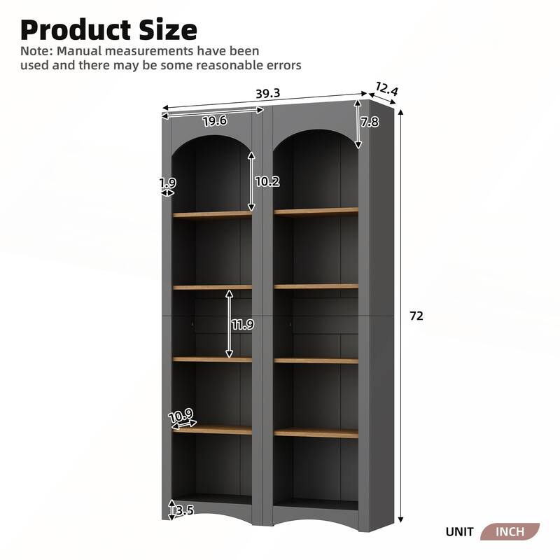 Free Standing 5 Tier Bookshelves