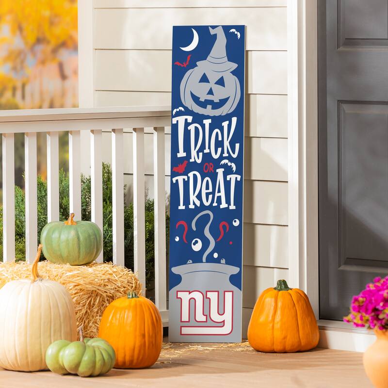 47" Double Sided Seasonal Porch Leaner, New York Giants - 47" x 11.25" - Halloween