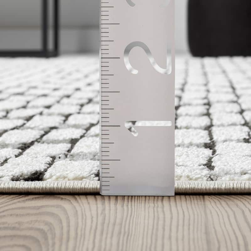 Abani Rugs Nomad Collection NOM150A Zig Zag Cream Grey Area Rug