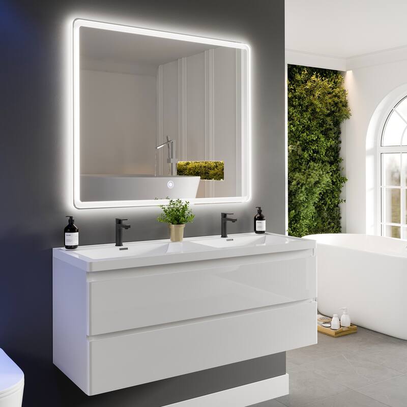 Eviva Velari 36" x 42" Rectangular Frameless Mirror - Clear