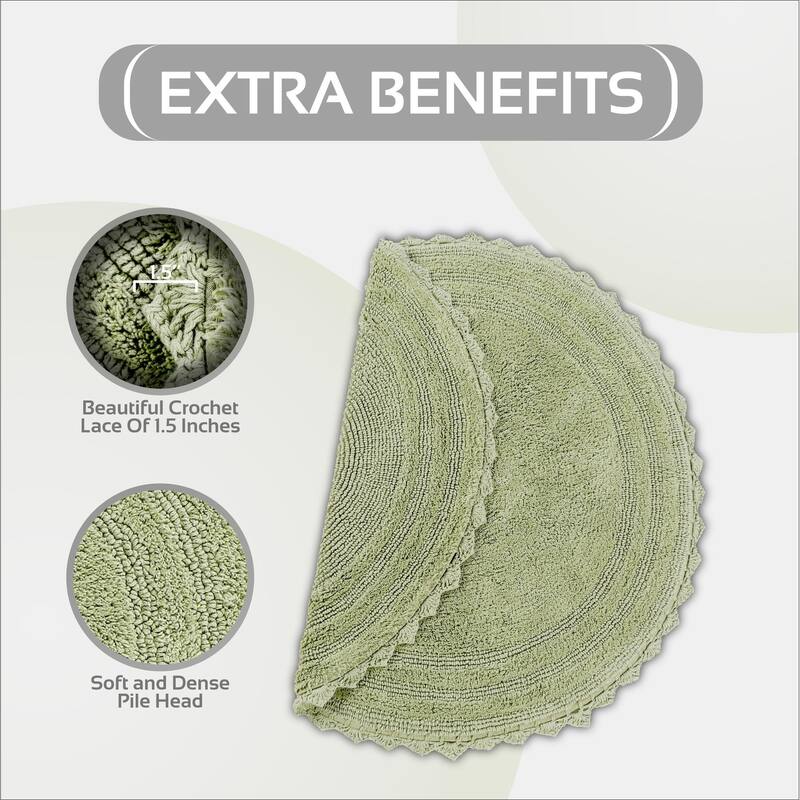 Better Trends Bath Rugs 100% Cotton Soft & Water Absorbent Reversible Tufted Bathroom Rug for Shower, Sink Mats Lilly Crochet