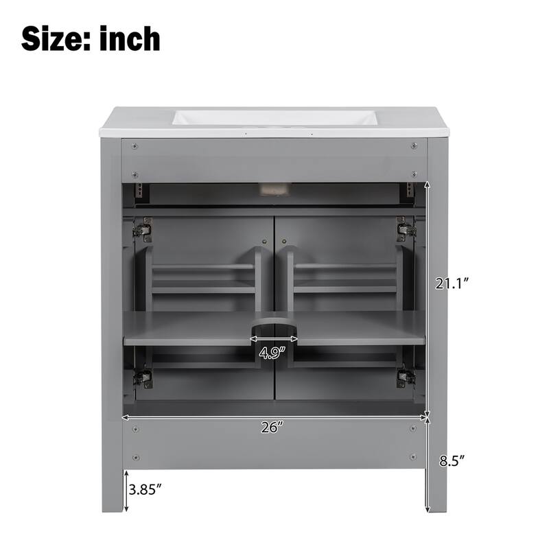 60" Bathroom Vanity Set with Double Vanities (Separate),Ceramic Sinks
