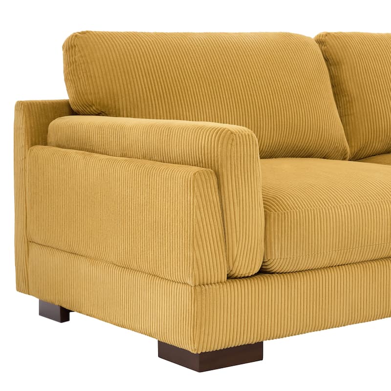 90.2"W Corduroy Upholstered Living Room Sofa