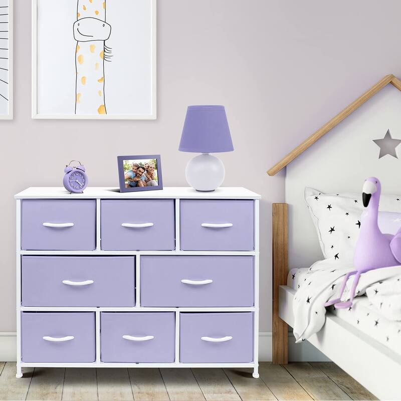 Sorbus White Frame Bold Color 8-drawer Dresser