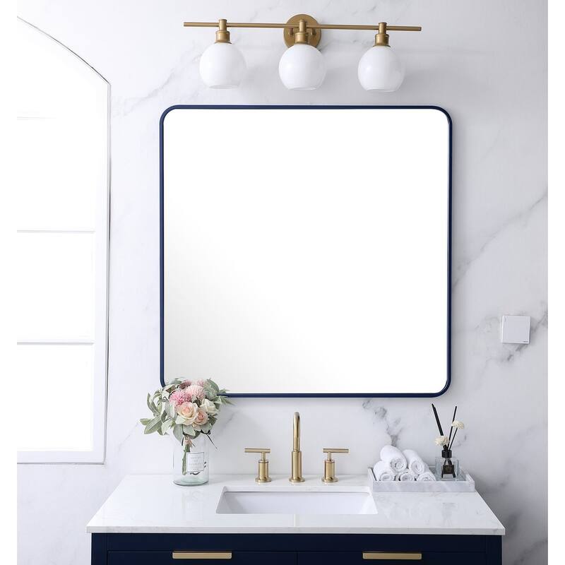 Ezra Soft Corner Metal Rectangular Mirror
