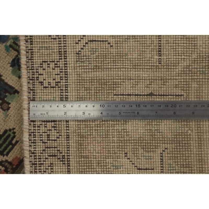 Hand Knotted Oriental 100% Wool Carpet Traditional Floral Brown Tabriz Area Rug - 9' 8'' X 6' 5''