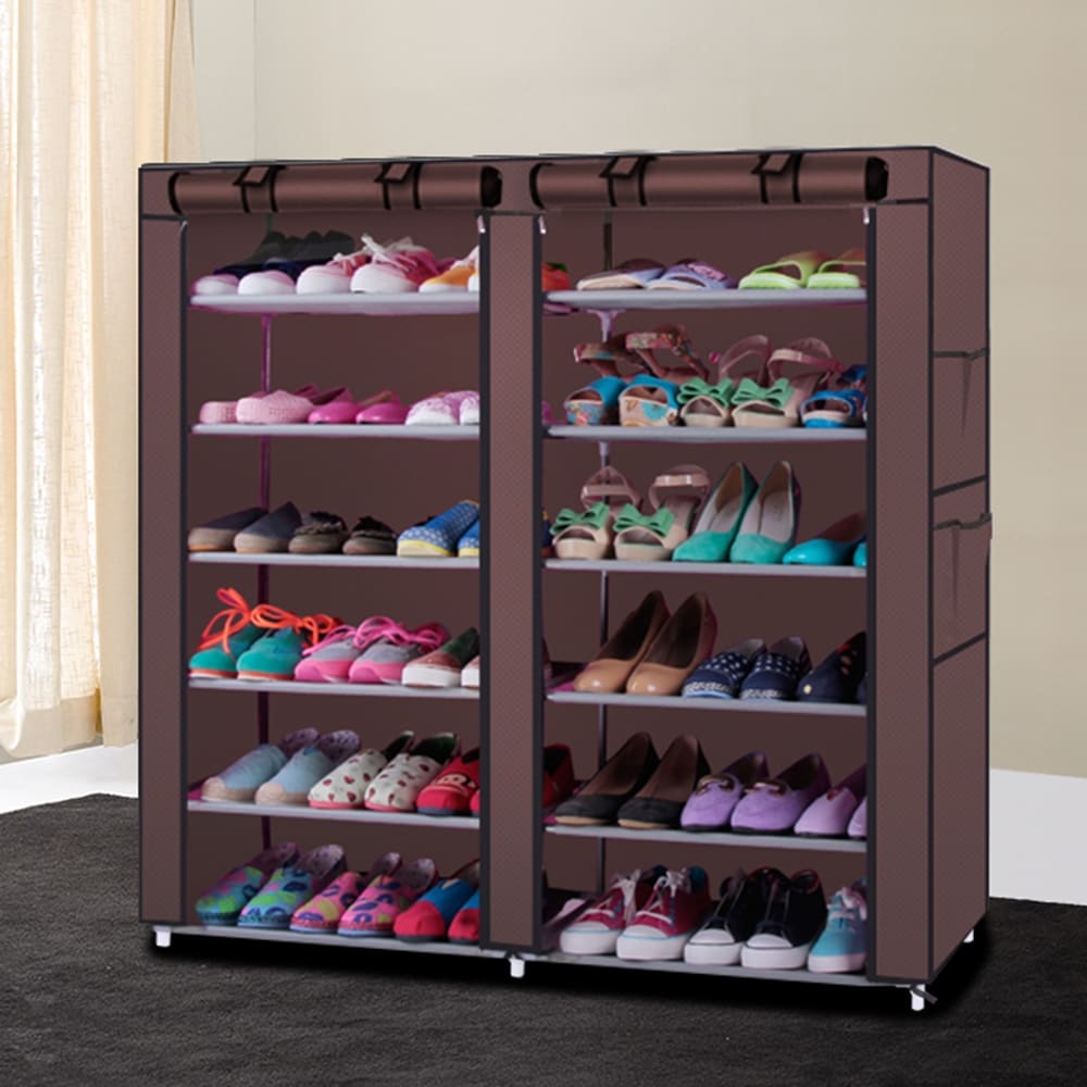 7-Tier 42 Pairs Portable Shoe Rack Storage Organizer with Dustproof Cover -  China Shoe Organizer and Shoe Storage Cabinet price