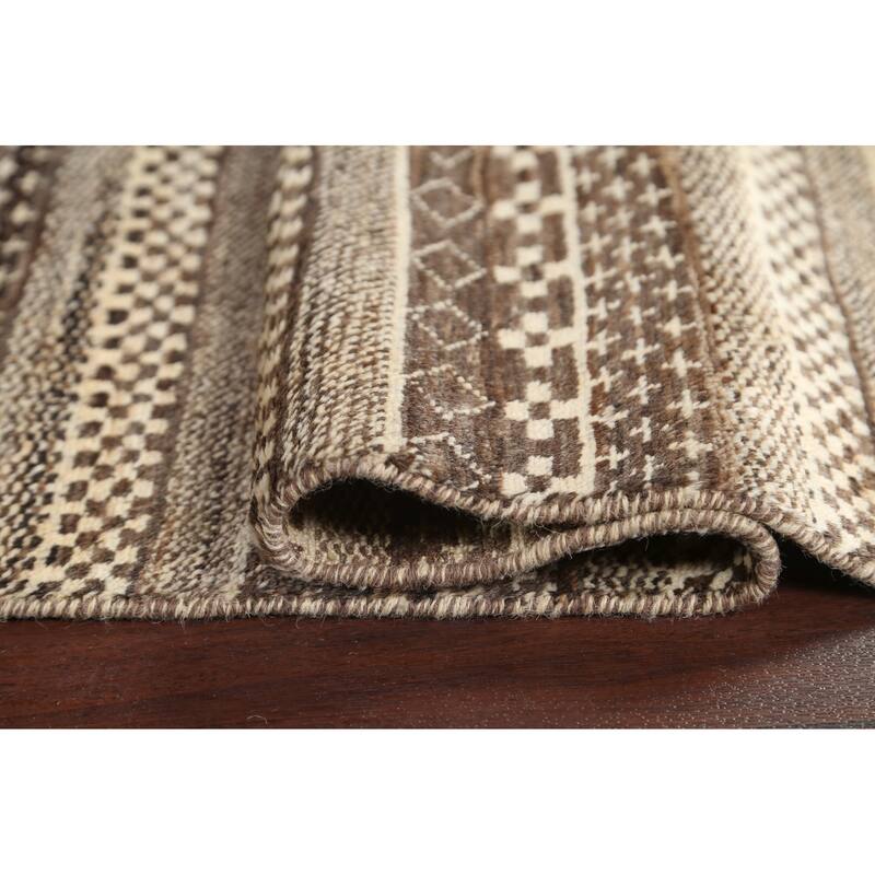 Tribal Geometric Gabbeh Kashkoli Oriental Wool Area Rug Hand-knotted - 3'2" x 5'1"