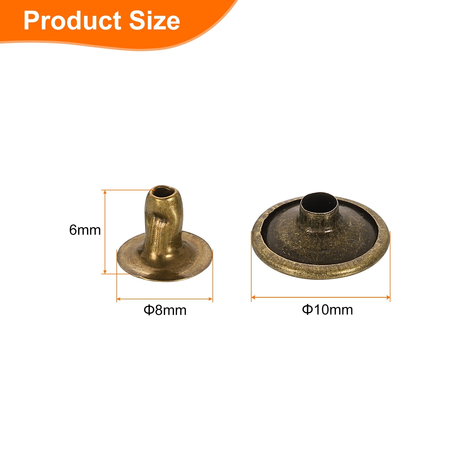 Single Cap Rivets Carbon Steel Round Head Snaps Studs Fasteners Tubular Metal Studs for Leather Decoration