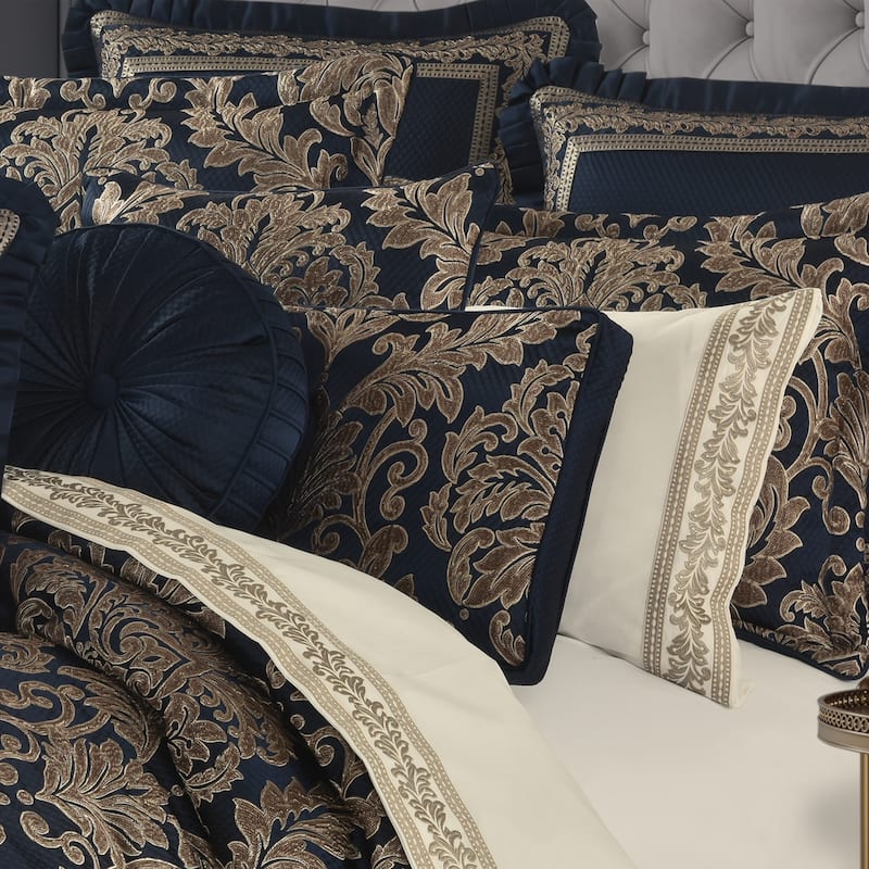 J. Queen New York Monte Carlo Bolster Decorative Throw Pillow - Accent - Polyester - Navy