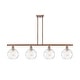 preview thumbnail 8 of 21, Innovations Lighting Ballston Athens Water Glass - 4 Light 48" Island Light Clear Water Glass/Antique Copper