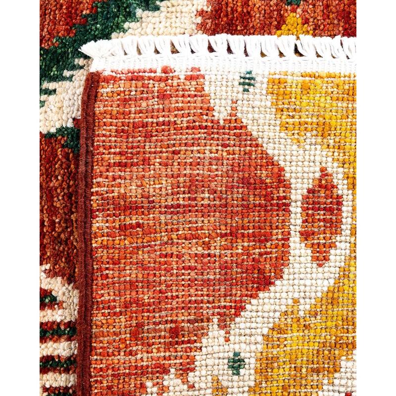 Contemporary Overdyed Wool Hand Knotted Area Rug - 4' 1" x 6' 3"