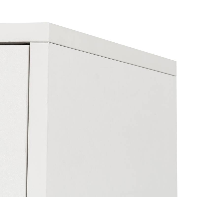 Roomfitters Bathroom Mirror Cabinet with Dual Facial Tissue Slots, Two-Door Wall Vanity Cabinet with Adjustable Shelves, White