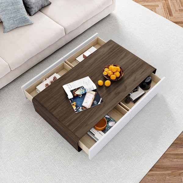 Modern Rectangular Coffee Table with Storage - Bed Bath & Beyond - 36329833
