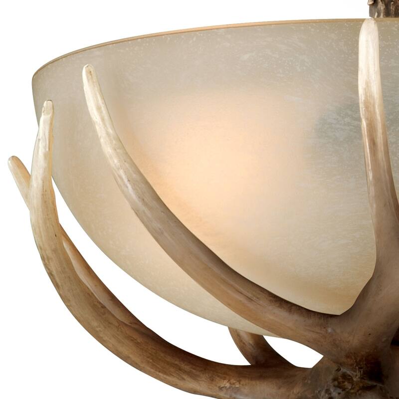 Flush Mount Ceiling Light, Bronze Finish, Cr me Glass Shade, Farmhouse Lighting, 12 Inch Wide - 11
