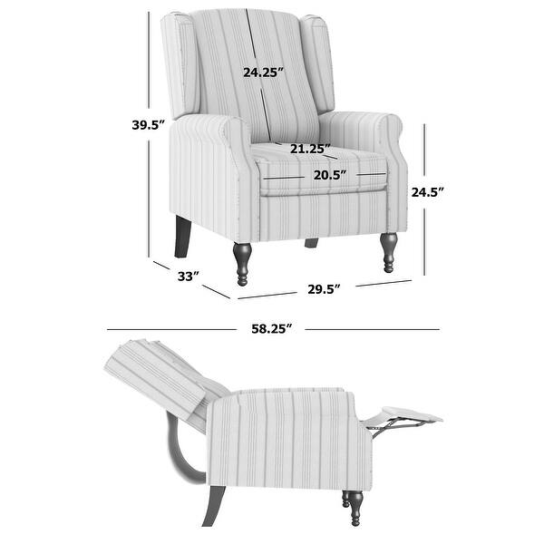 The Gray Barn Hale Linen Farmhouse Woven Stripe Wingback Push Back Recliner Chair On Sale Overstock 31276108 Get free shipping on qualified wingback chair accent chairs or buy online pick up in store today in the furniture department. the gray barn hale linen farmhouse
