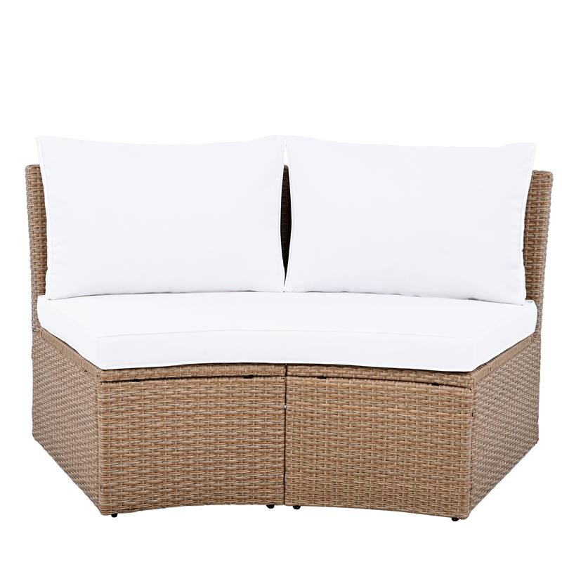 10-Piece Outdoor PE Wicker Sofa Set with Cushions