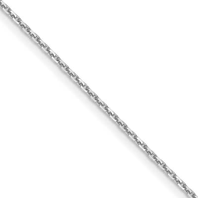 Curata Italian 14k White Gold 1.05mm Diamond-cut Cable Chain Necklace (Lobster) Options: 16 18 20