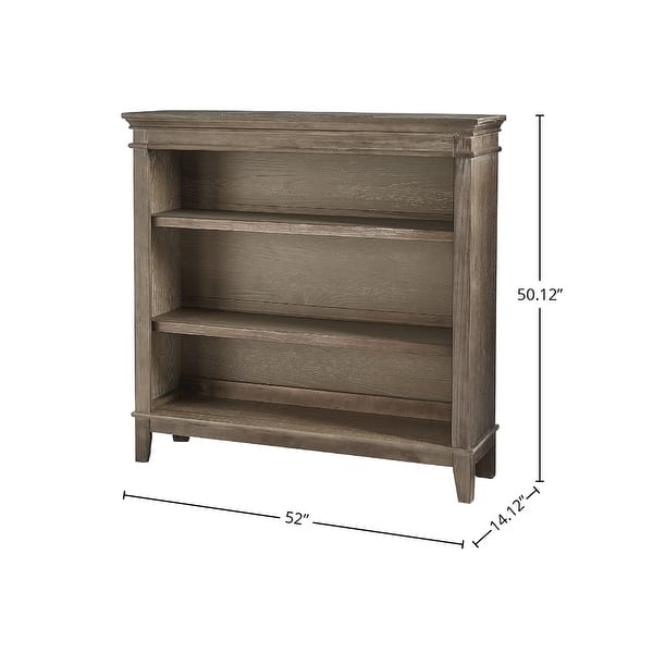 Leland 52" Wide Traditional Bookcase, Sandwash Gray