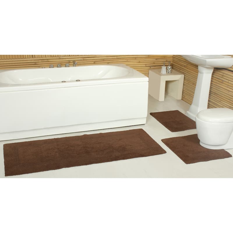 Fabstyles Soft & Absorbent Reversible Cotton Bath Rug Set of 2