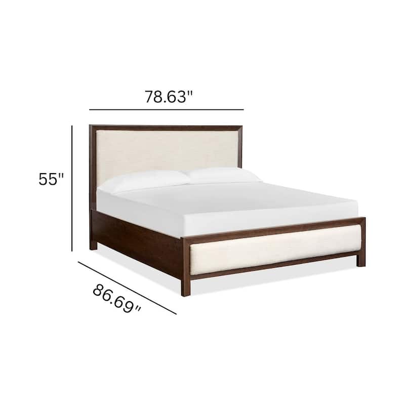 Magnussen Home Llewellyn Columbian Walnut Upholstered Panel Bed