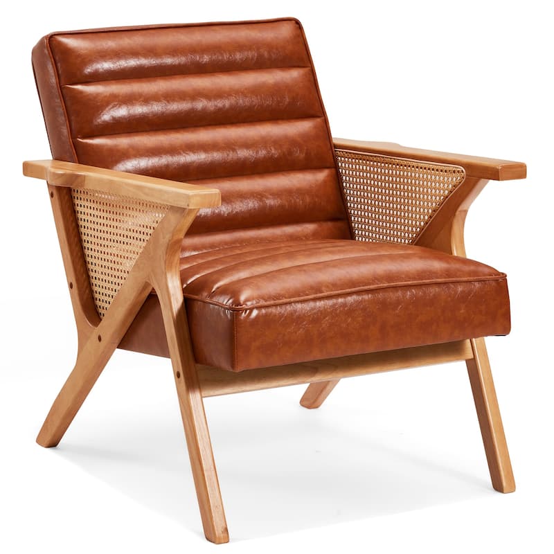 EROMMY Accent Chair, Mid Century Modern Sitting Chair with Solid Wood Frame, Armchair for Living Room Lounge Balcony
