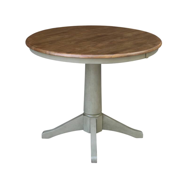 36" Round Top Pedestal Table - Hickory/Stone