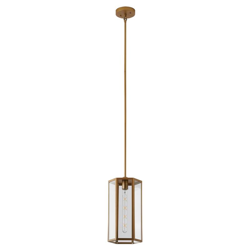 Brass Iron Outdoor Pendant With Clear Glass Shade