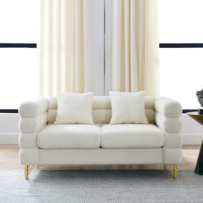 Modern 60Inch Oversized 2 Seater Sectional Sofa, Living Room Comfort Deep Seating Sofa with 2 Pillows