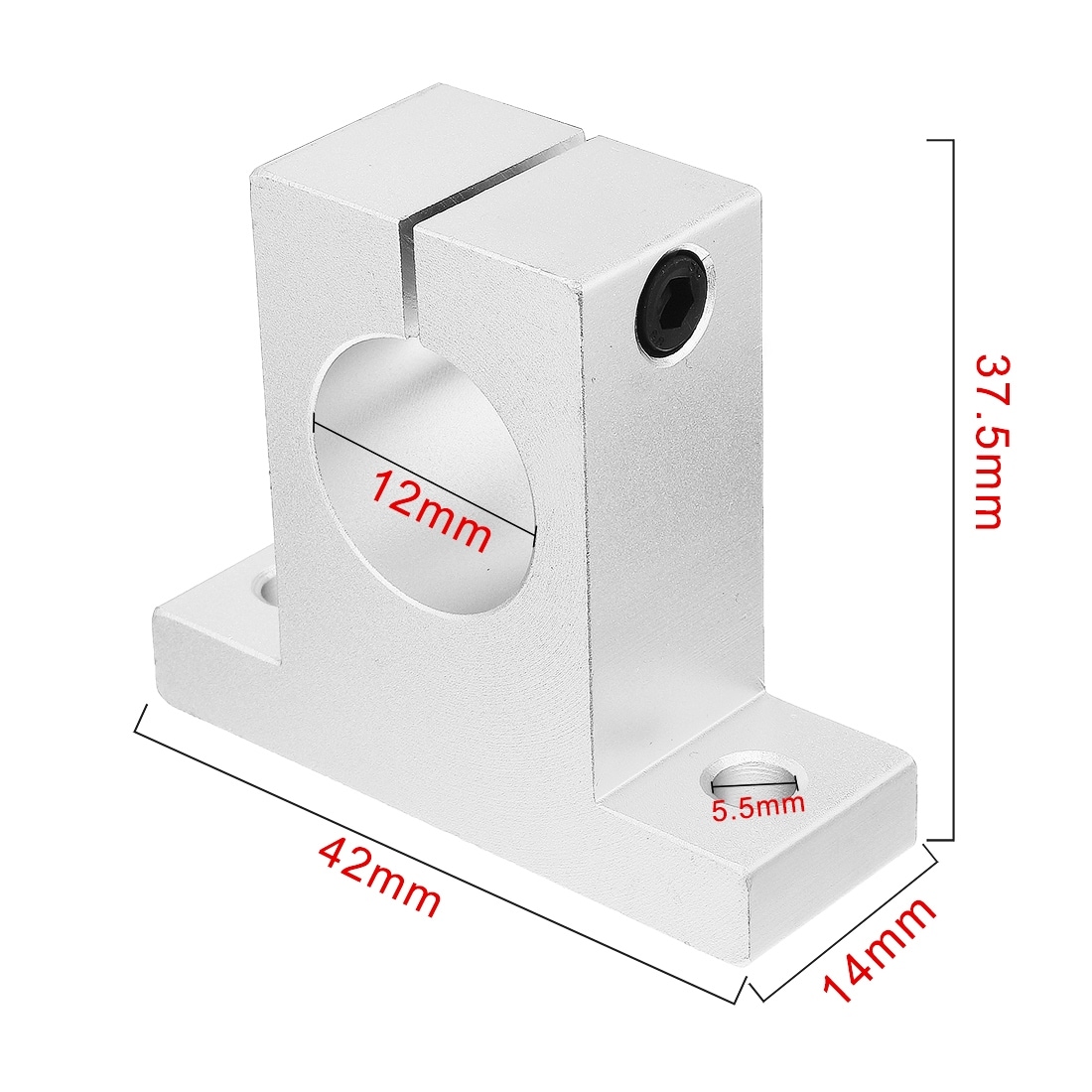 Set of 4 FKG SK12 Aluminum Linear Motion Rail Clamping Guide Support for 12mm Diameter Shaft