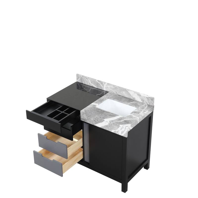 Lexora Zilara Bathroom Vanity in Black and Grey With Contertop