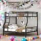preview thumbnail 2 of 37, Full XL Over Queen Metal Bunk Bed with Guardrails and Ladder