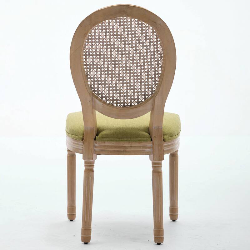 Set of 2 French Style Dining Chairs with Solid Wood Frame