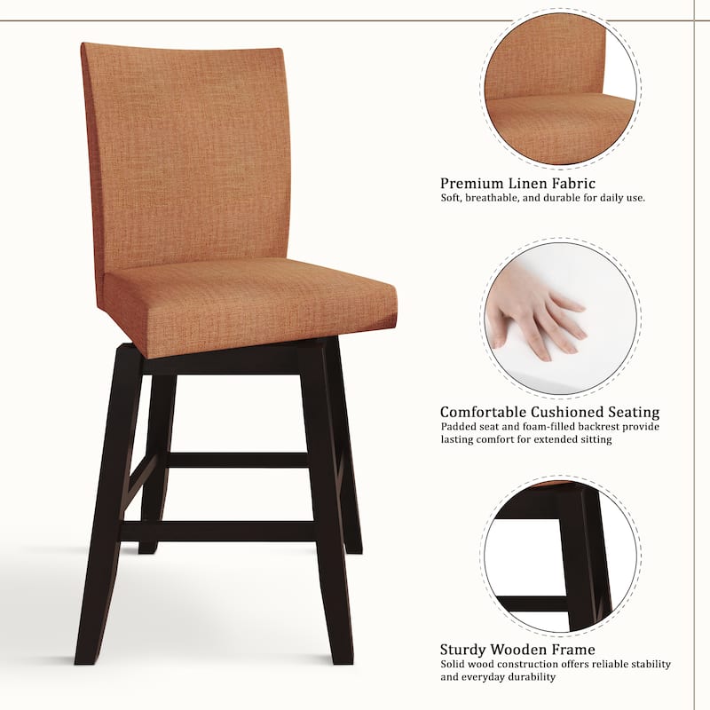 CraftPorch Minimalist Swivel Counter Chairs with Round Table