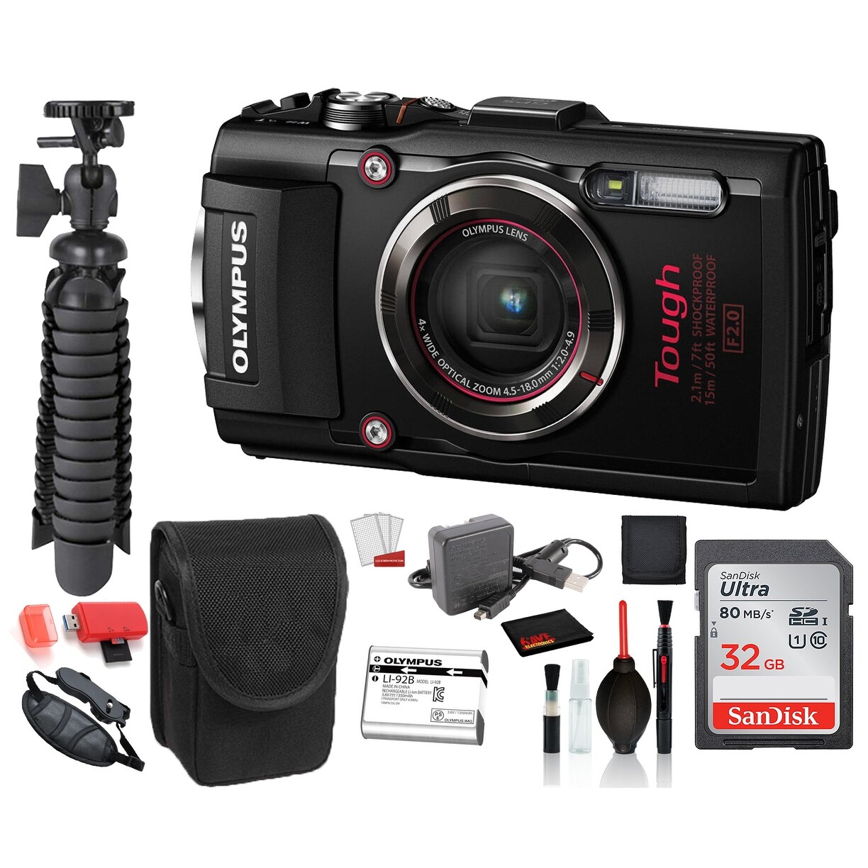 Shop Olympus Stylus Tough Tg 4 Digital Camera Black Advanced Bundle Overstock Shop Olympus Stylus Tough Tg 4 Digital Camera Black Advanced Bundle Overstock