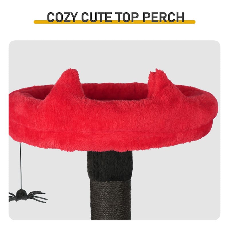 53" Gothic Cat Tree with Condo, Hammock, Perch & Scratching Post - 19.7" L × 16.5" W × 50.8" H
