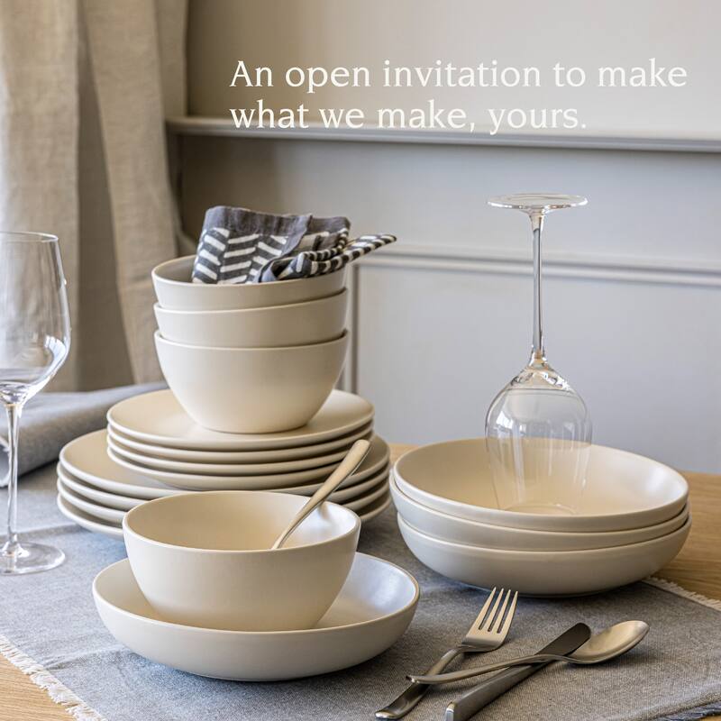 over&back Coupe Semi-Matte Stoneware Dinnerware Set