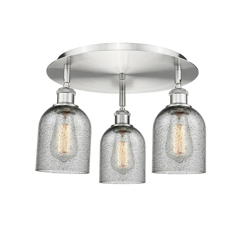 Innovations Lighting Caledonia - 3 Light 17" Flush Mount - Charcoal/Satin Nickel