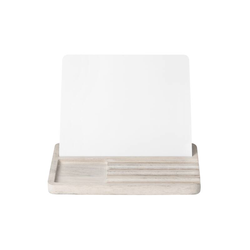 Jani Wooden Desk Organizer with Magnetic Whiteboard - Solid Wood, Hidden Storage & Anti-Skid Base for Home, Office & Workspaces