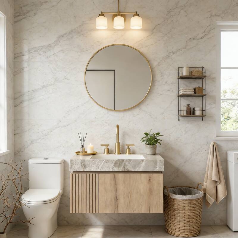 Floating Bathroom Vanity with 3 Pre-drilled Faucet Holes