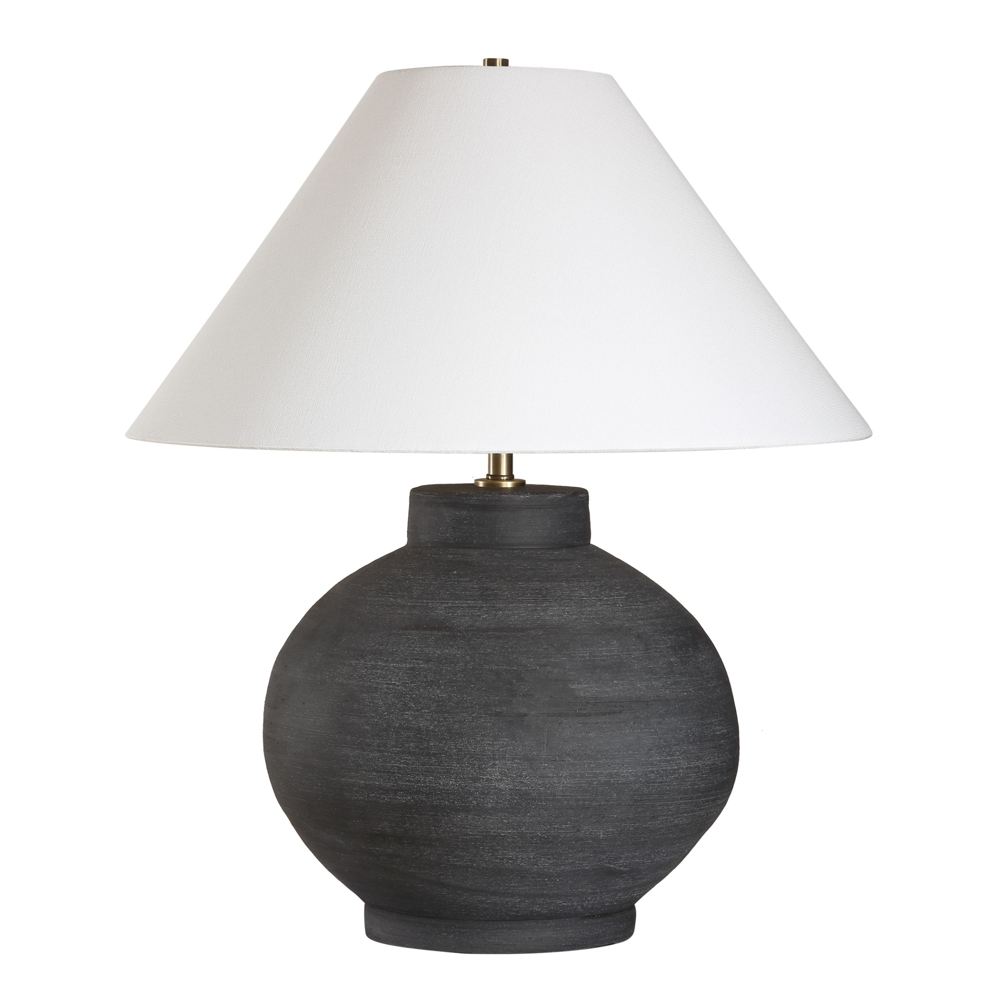 Rustic Charcoal Table Lamp with Tapered Shade - 25.5"