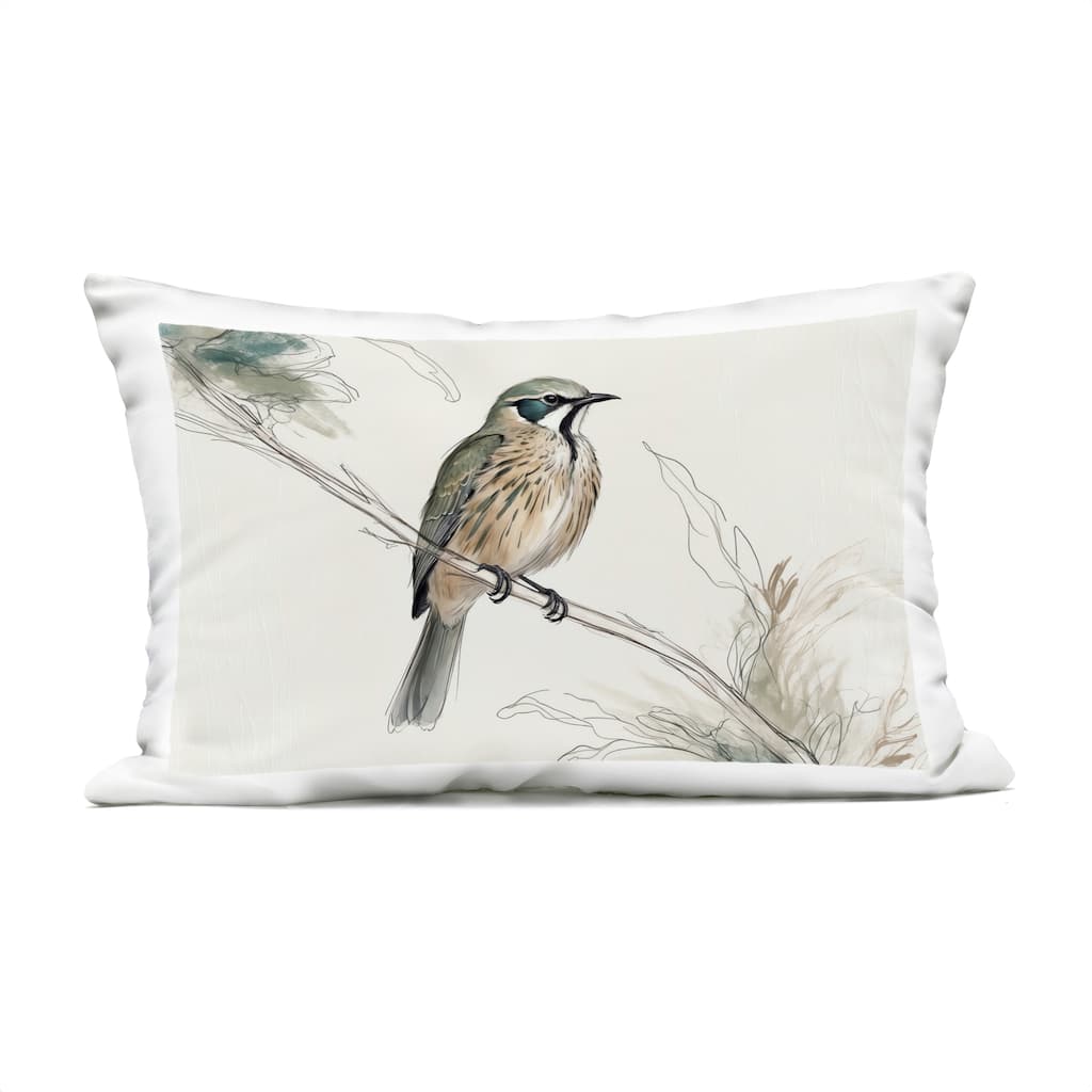 Stupell Illustrated Wildlife Bird Printed Outdoor Throw Pillow Design by LSR Creative Studio